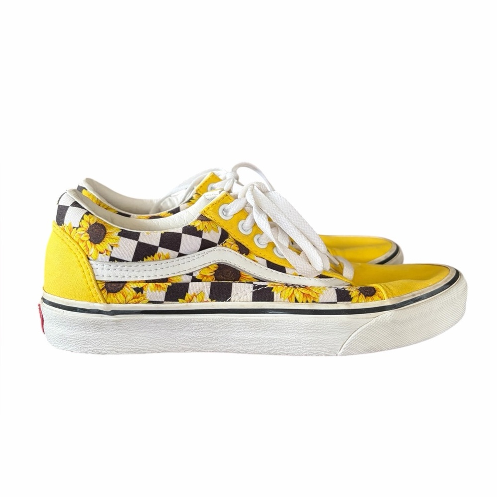 Vans Old Skool Sunflower Checkered Sneakers Skate Emo Autumn Women’s 9